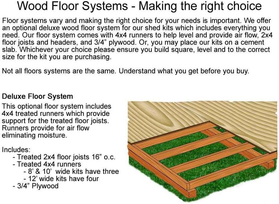 Belmont 12 ft. x 24 ft. Wood Storage Shed Kit with Floor including 4 x 4 Runners