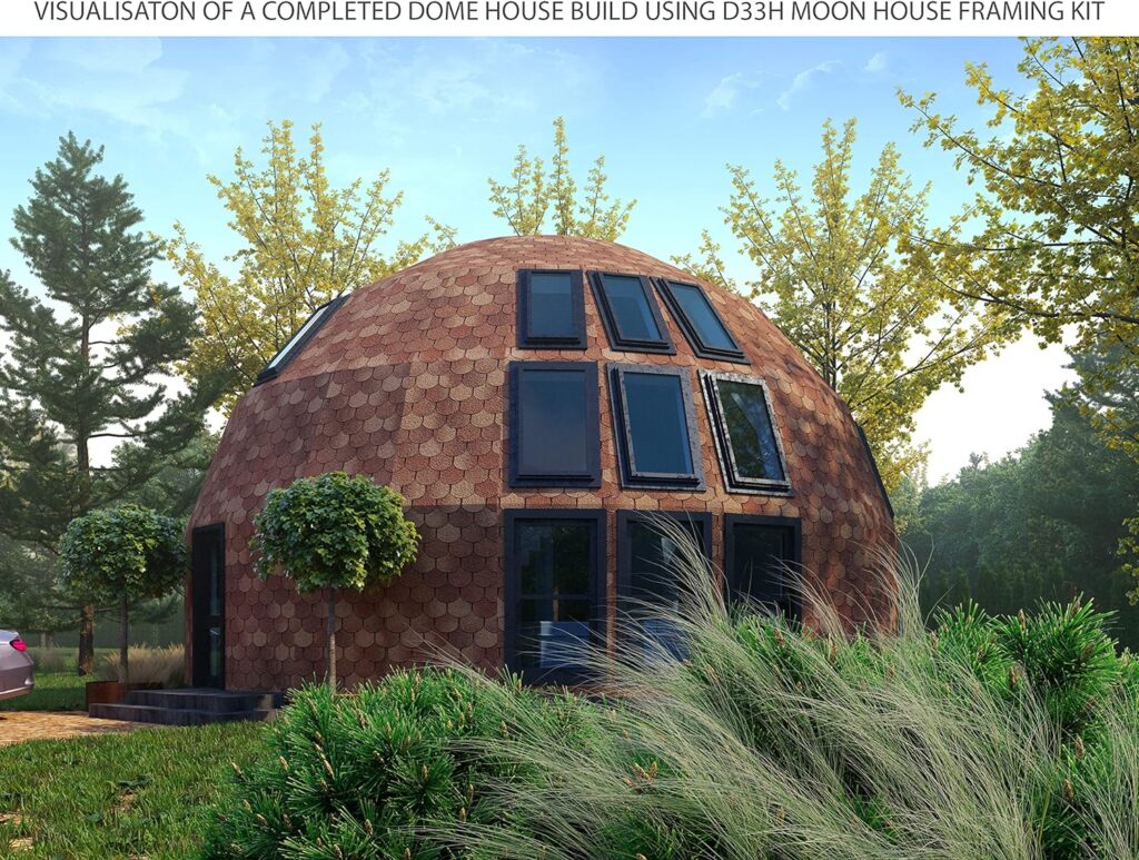 ECOHOUSEMART Moon House 33 DIAM Dome FRAMING KIT D33H-986, Dark brown