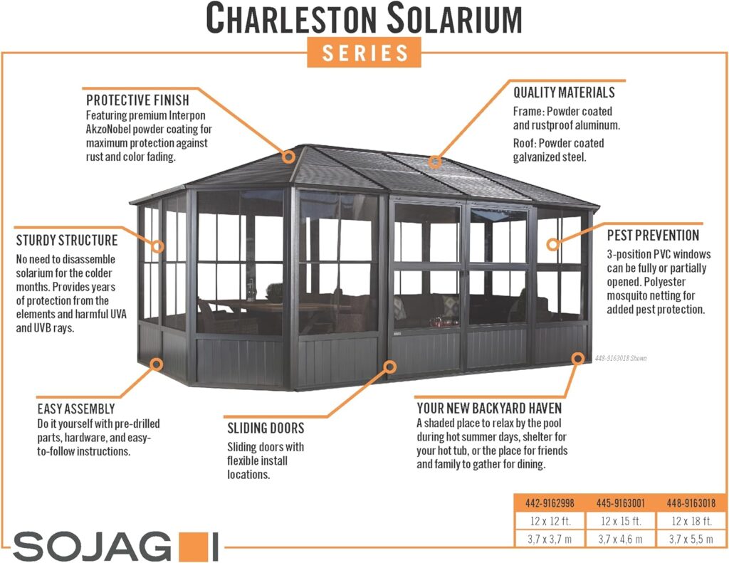 Sojag Charleston 10 ft. x 16 ft. Wall Solarium